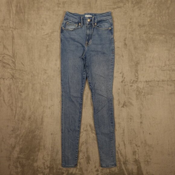 Good American Jeans Always Fit Denim Good Legs Skinny Women's 00-4 Tall Blue 33" - Picture 1 of 11